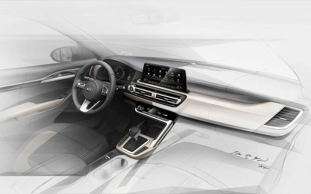 Kia показал интерьер нового городского кроссовера