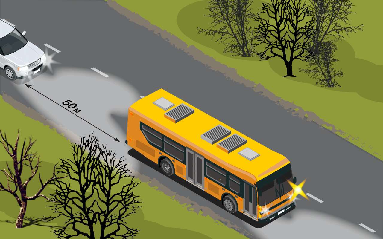 Ночная езда за «лидером»: как избежать столкновения