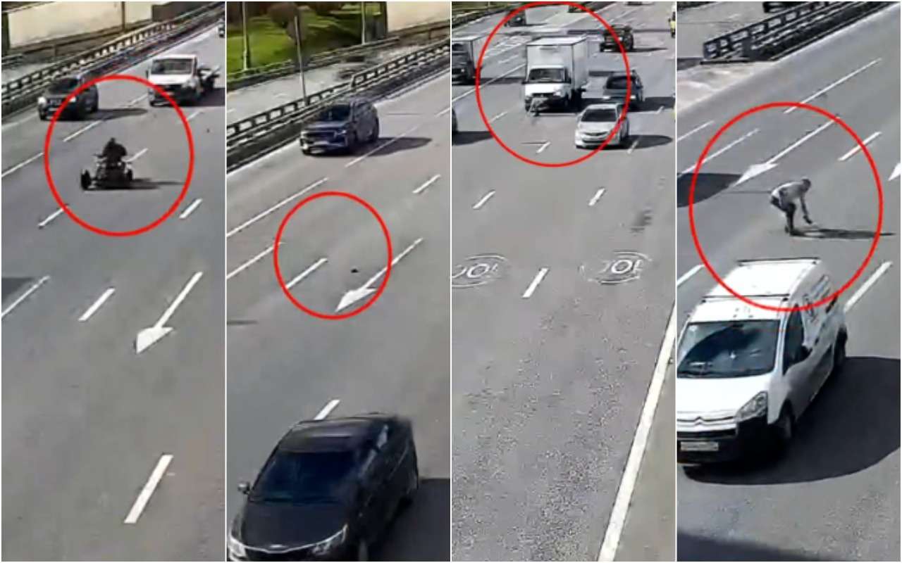 Водитель трицикла выронил кошелек на МКАДе — что было дальше? (видео)