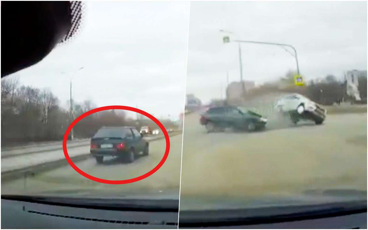 Жесткая авария: Веста не пропустила Самару (видео)