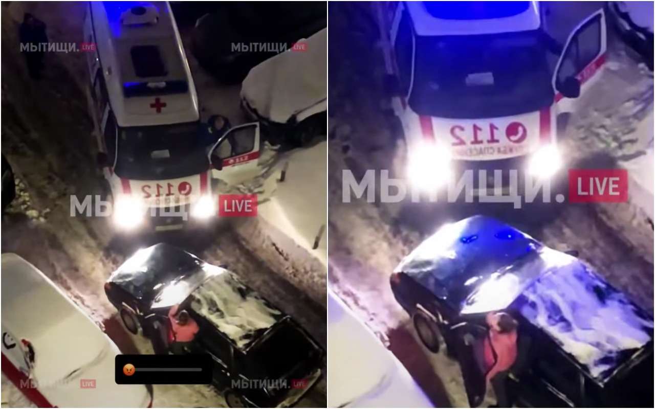 Владелица легковушки решила научить водителя скорой, как нужно ездить