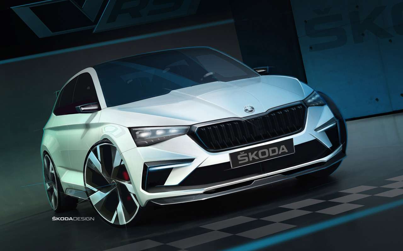 Экстерьер Skoda Vision RS украшен элементами из карбона
