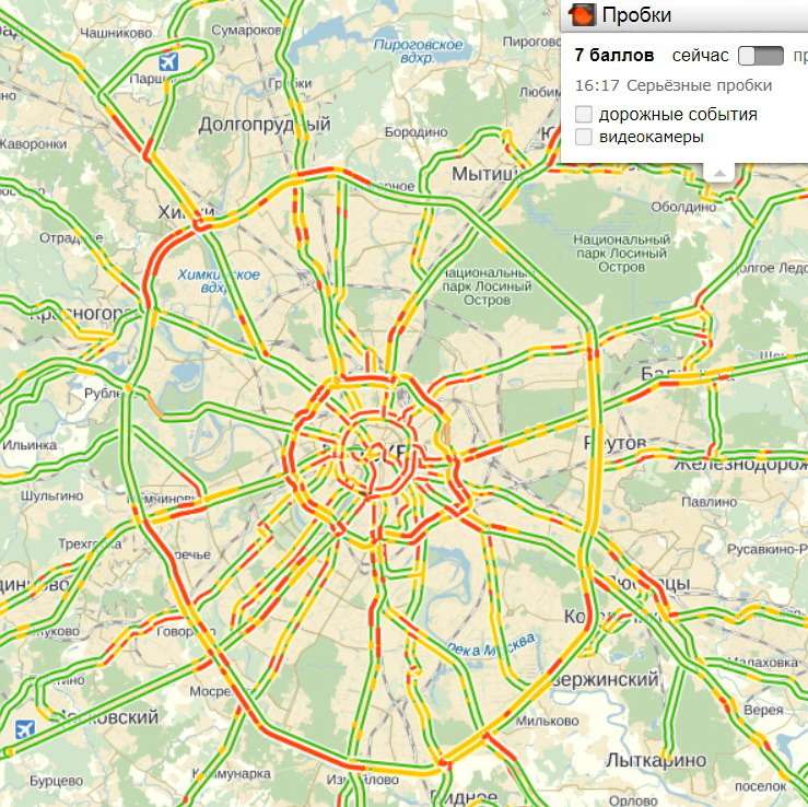 Карта дмитровское шоссе пробки сейчас