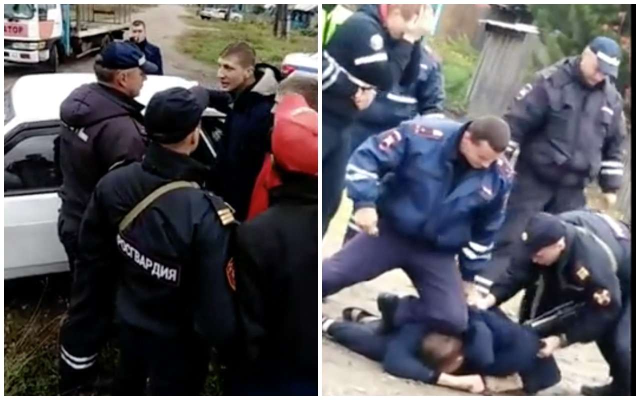 Не туда везете! Пьяная молодежь устроила потасовку с ГИБДД