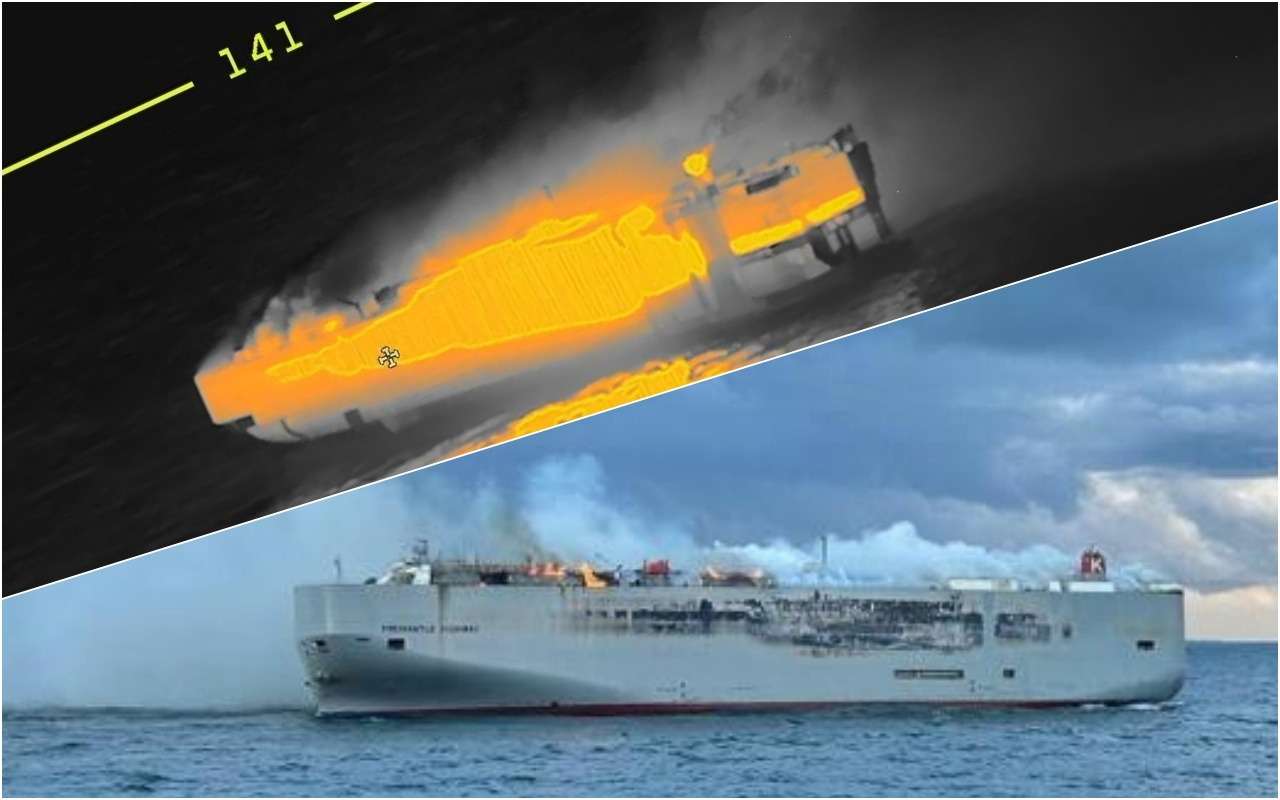 Электрокар стал причиной пожара на судне, перевозившем почти три тысячи новых автомобилей