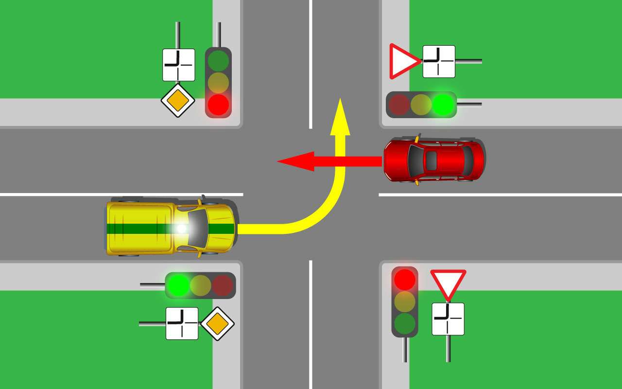 Кто из водителей должен проехать перекресток первым?