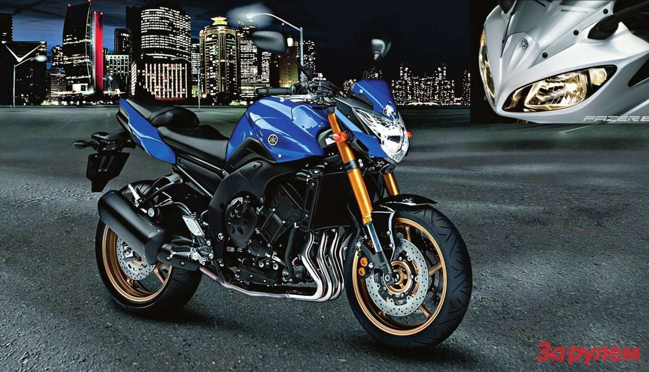 Официальное фото новой Yamaha FZ8. Мотоцикл будет выпускаться также и в версии с полуобтекателем Yamaha FZ8 Fazer (во врезе).