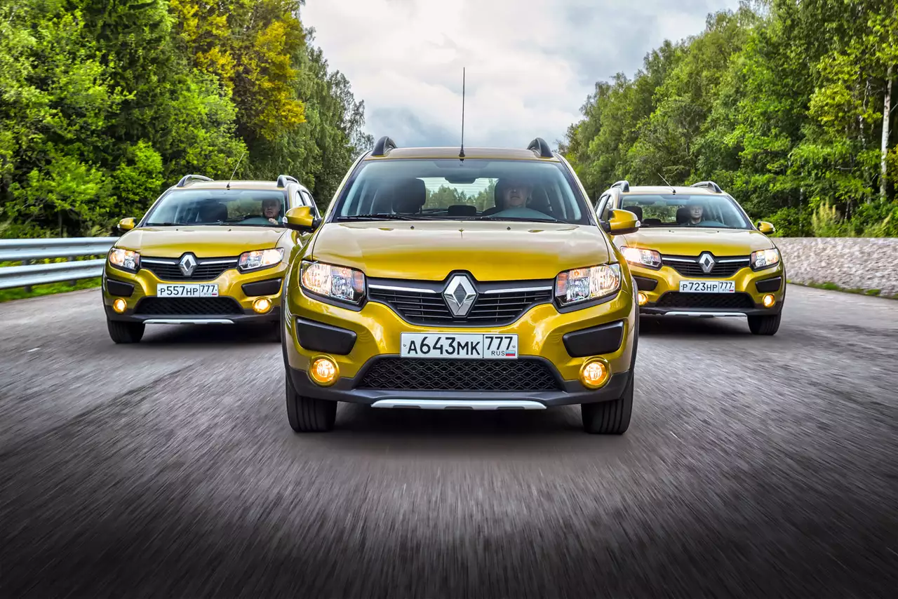 Renault Sandero Stepway, 82 л.с., роботизированная коробка передач; Renault Sandero Stepway, 82 л.с., механическая коробка передач; Renault Sandero Stepway, 102 л.с., автоматическая коробка передач.