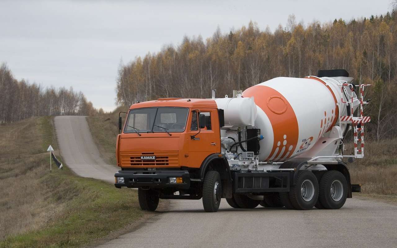 КАМАЗ-53229 с кабиной К3, колесная формула 6х4, модификация бетоносмеситель