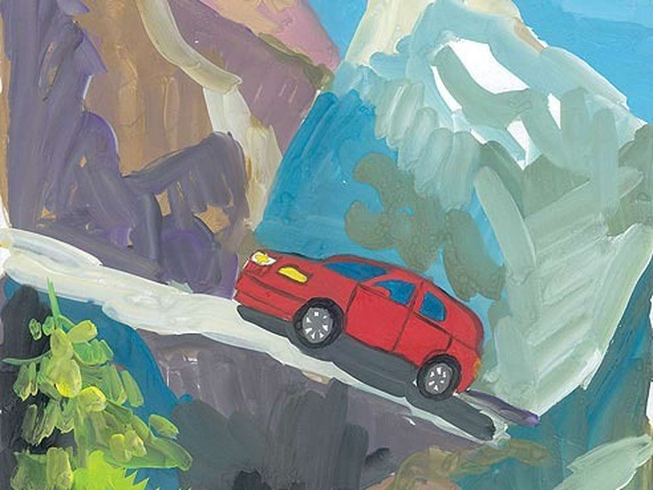 Дети тоже подготовились к нашему приезду: Вера Санжикова (13 лет) подарила «За рулем» свою картину.