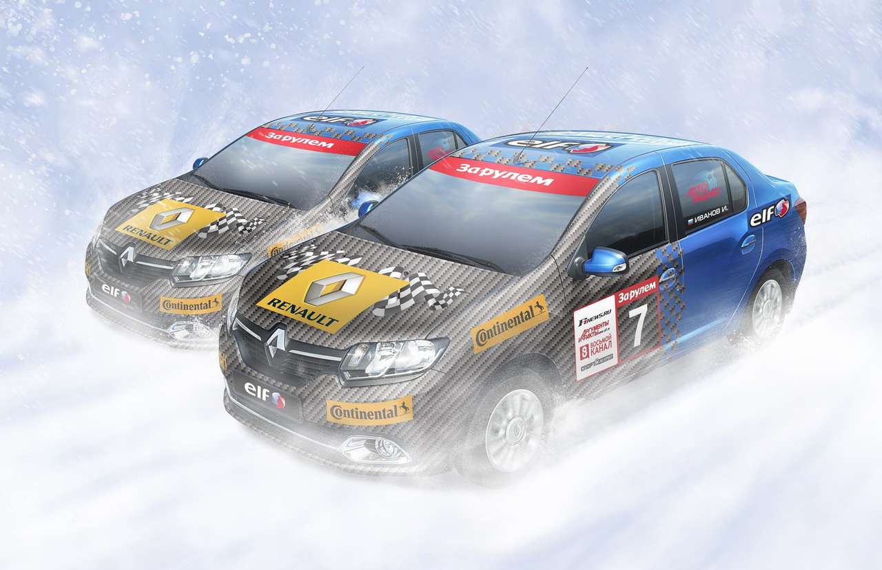 Новые гоночные Renault Logan получили и новую ливрею: передняя часть автомобиля окрашена под карбон.