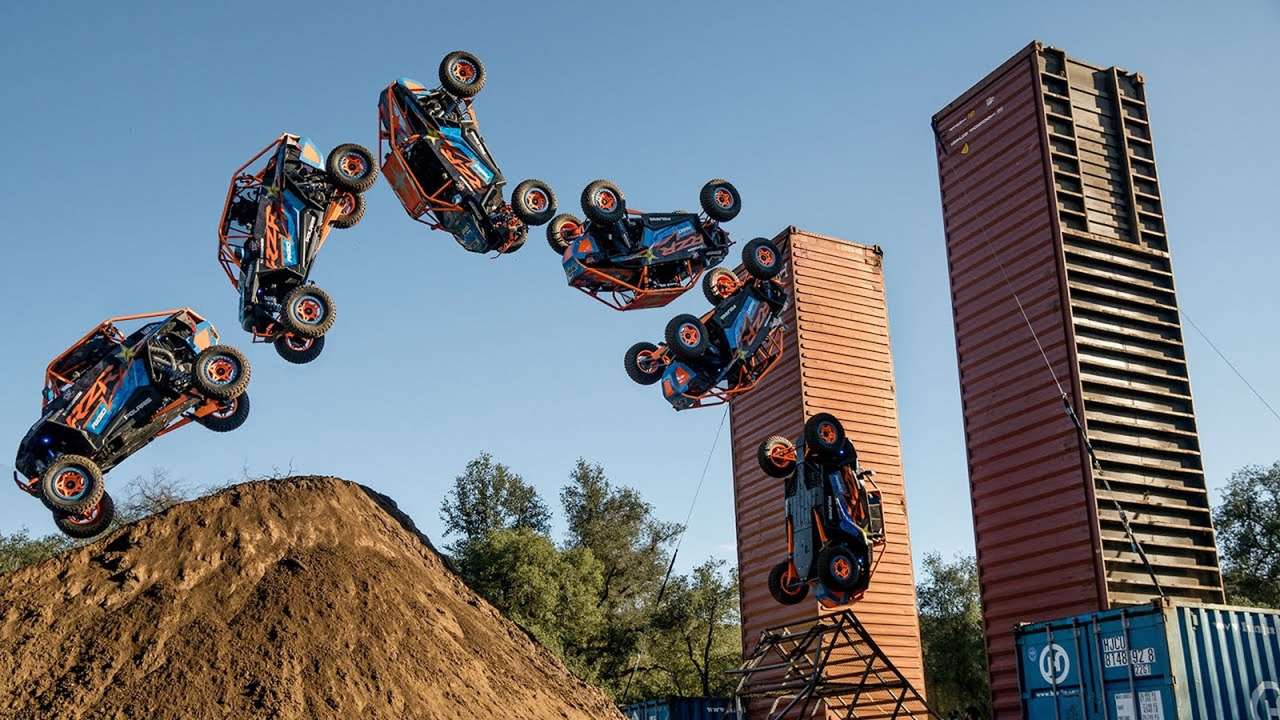 С ума сойти: мотовездеход исполнил сумасшедший трюк