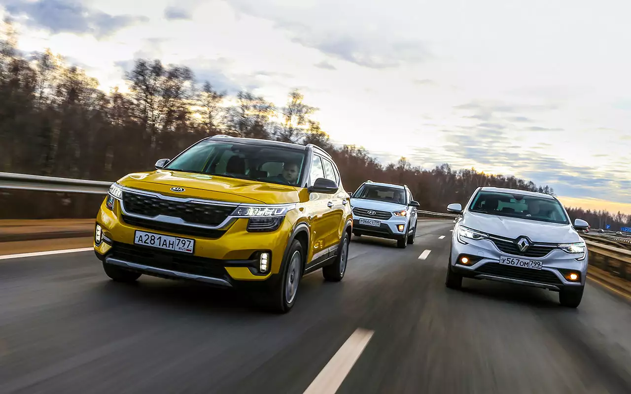 Kia Seltos, Hyundai Creta и Renault Arkana: тест-драйв в цифрах