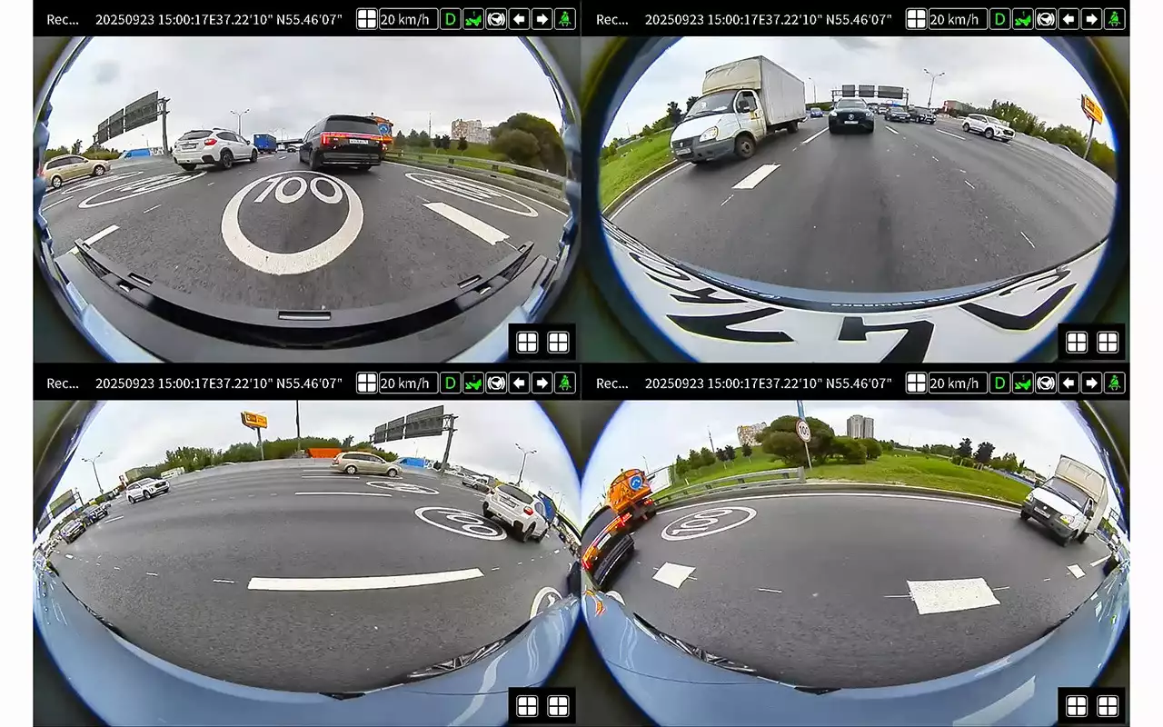 Встроенный видеорегистратор Changan Uni-K автоматически пишет картинку сразу с четырех наружных камер