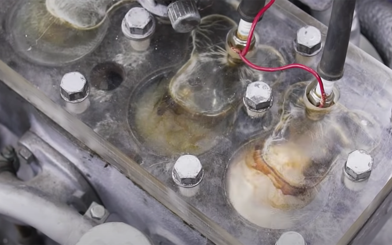 Прозрачная ГБЦ: как горят бензин, пропан, эфир, метанол и ацетилен?