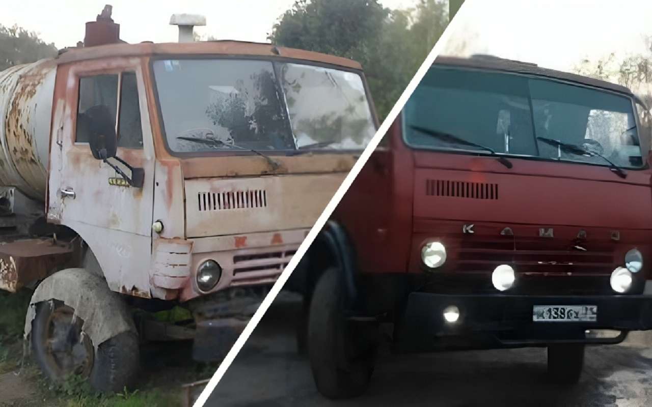 Уничтоженный временем советский КАМАЗ восстановили до идеала (видео)