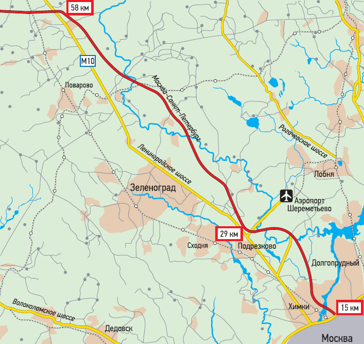 Карта маршрут м6
