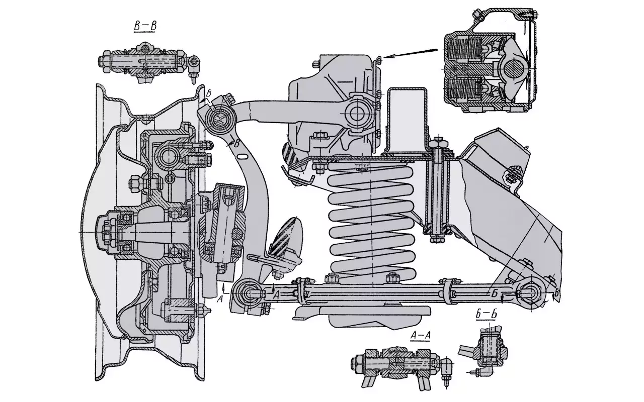 Волга передняя подвеска схема