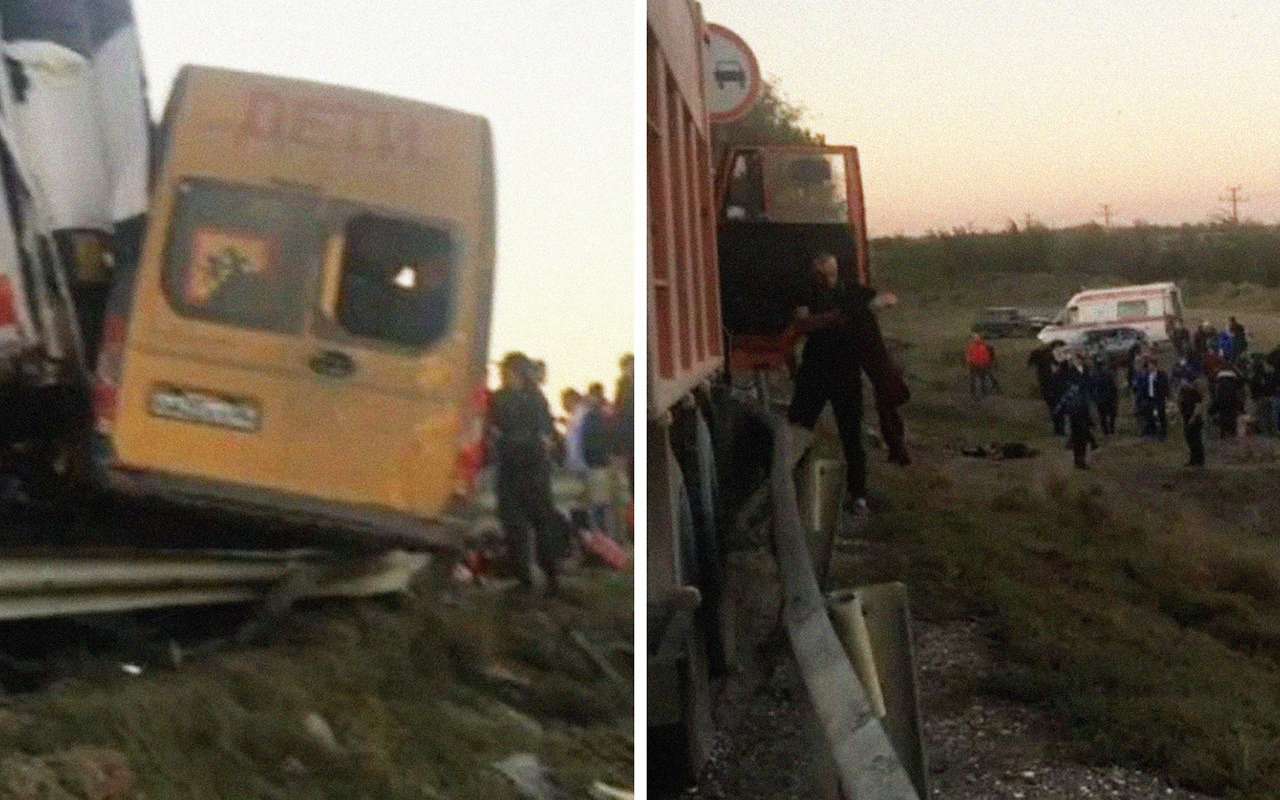 ГАЗель с детьми попала в аварию с двумя фурами