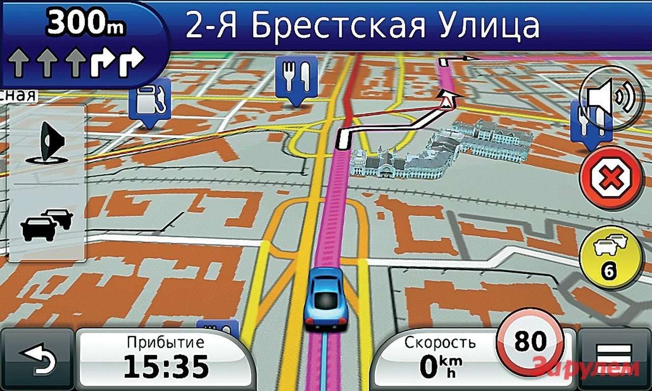 Дабы не перегружать память портативного навигатора, пробки отображаются лишь по пути следования и в ближайших окрестностях. Предлагая объезды заторов, прибор не забудет о предпочтениях водителя, выбравшего в настройках самый короткий маршрут или самый быстрый. К слову, навигаторы с программой «СитиГИД», даже не подключенные к Интернету, помогут удачно проехать по городу: данные о традиционно проблемных участках зашиты в программу и обновляются вместе с картами, – электронный разум, прокладывая маршрут, учтет их. 