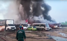 В Ногинске сгорело более 30 автобусов (видео)