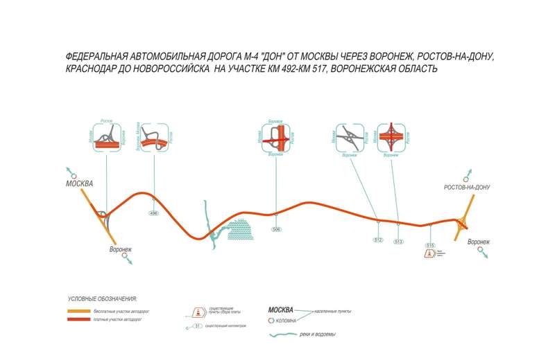 Схема дороги м4 дон