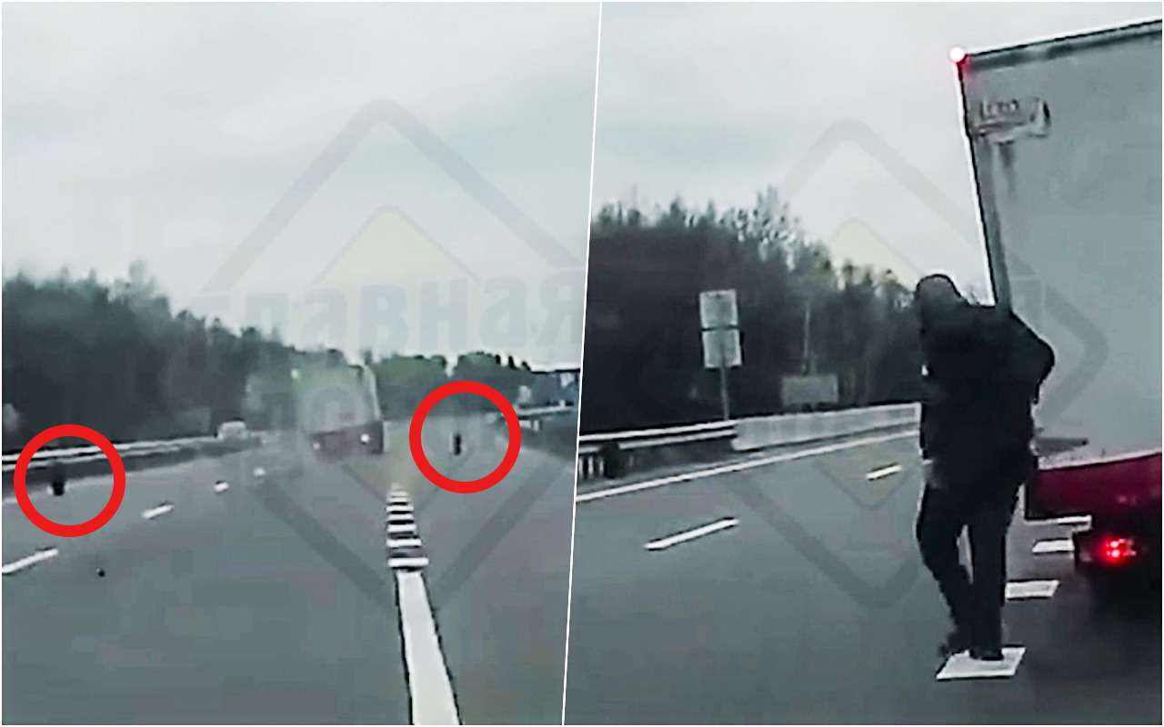 Смотрите, грузовик «разулся» на полной скорости (видео)