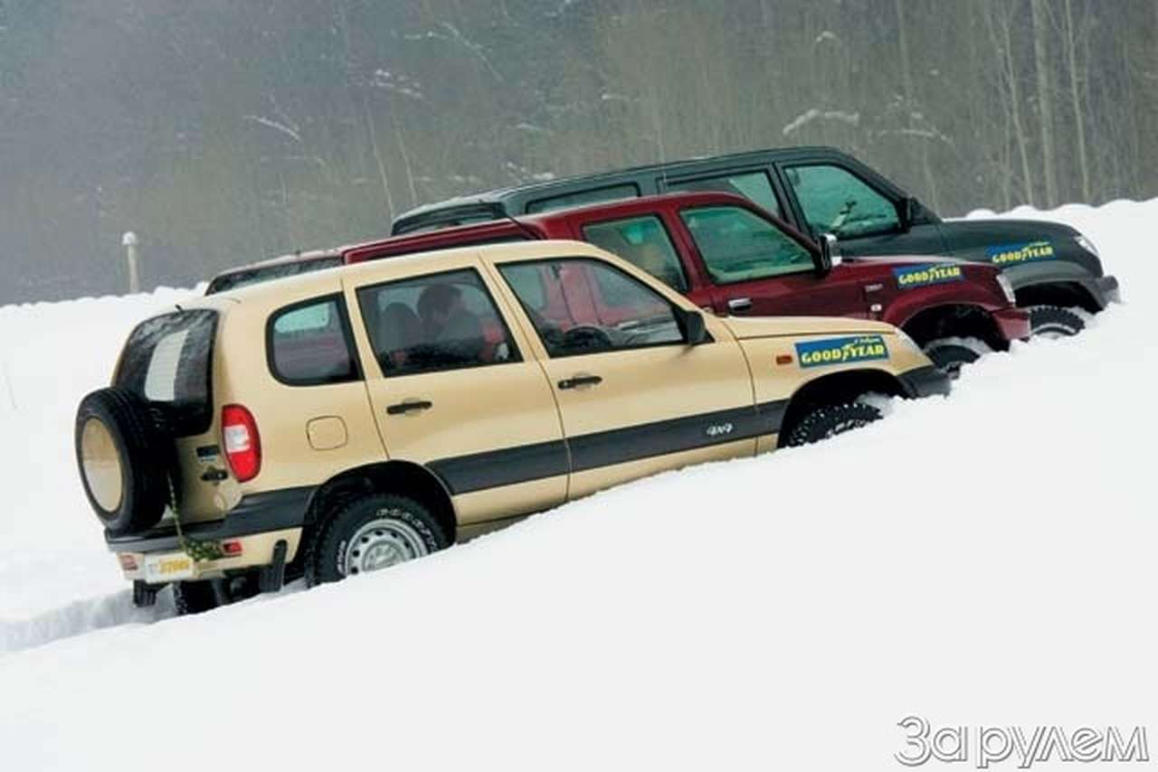 Тест UAZ Patriot, Great Wall Deer G3, Сhevrolet Niva. Утонувшие в снегах