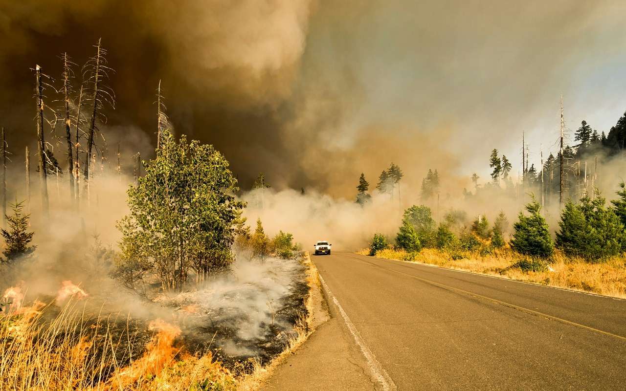В Приморье из-за пожаров автодорога оказалась окружена огнем