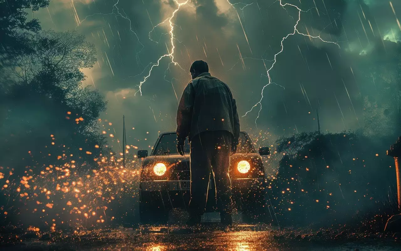 Как выжить при ударе молнии в машину?