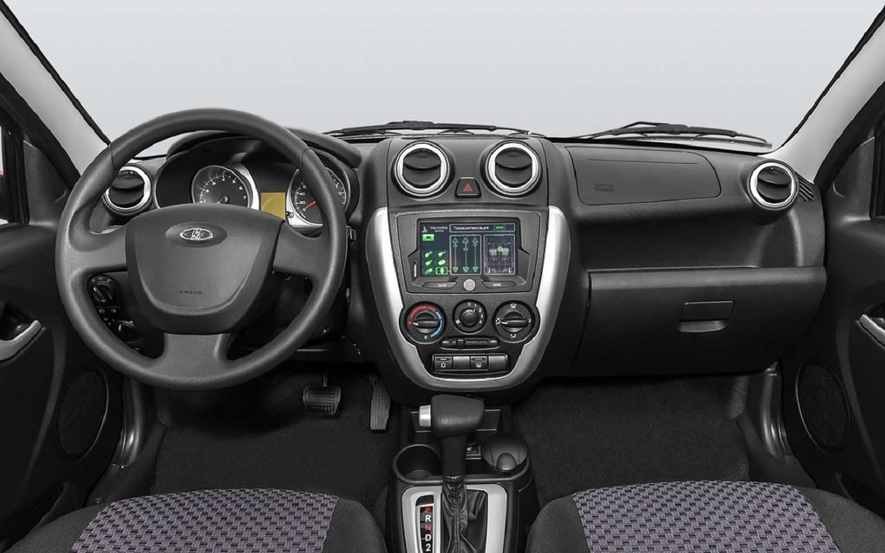 До фейслифта на Гранту ставили мультимедиа с диагональю экрана 7 дюймов. Разрешение ее экрана и мощность процессора современным стандартам уже не соответствуют.