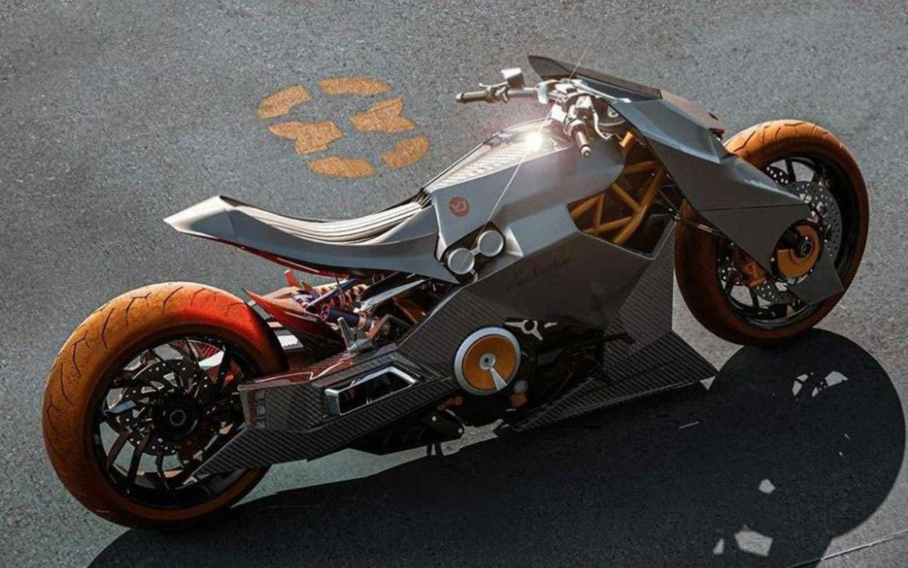 Мотоцикл Lamborghini v4 1000 caramelo White