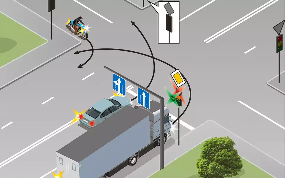 Чем опасен грузовик на перекрестке четырехполосной дороги