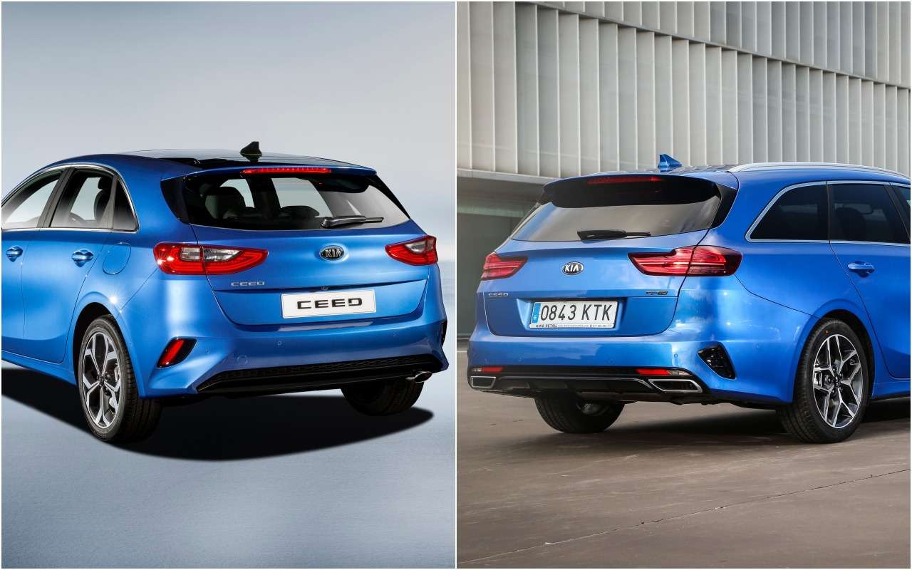 Kia Ceed в двух вариантах кузова. Оба хорошо смотрятся, оба отлично едут. Но универсал даже по нашим замерам вмещает на 100 литров больше (428 против 320).