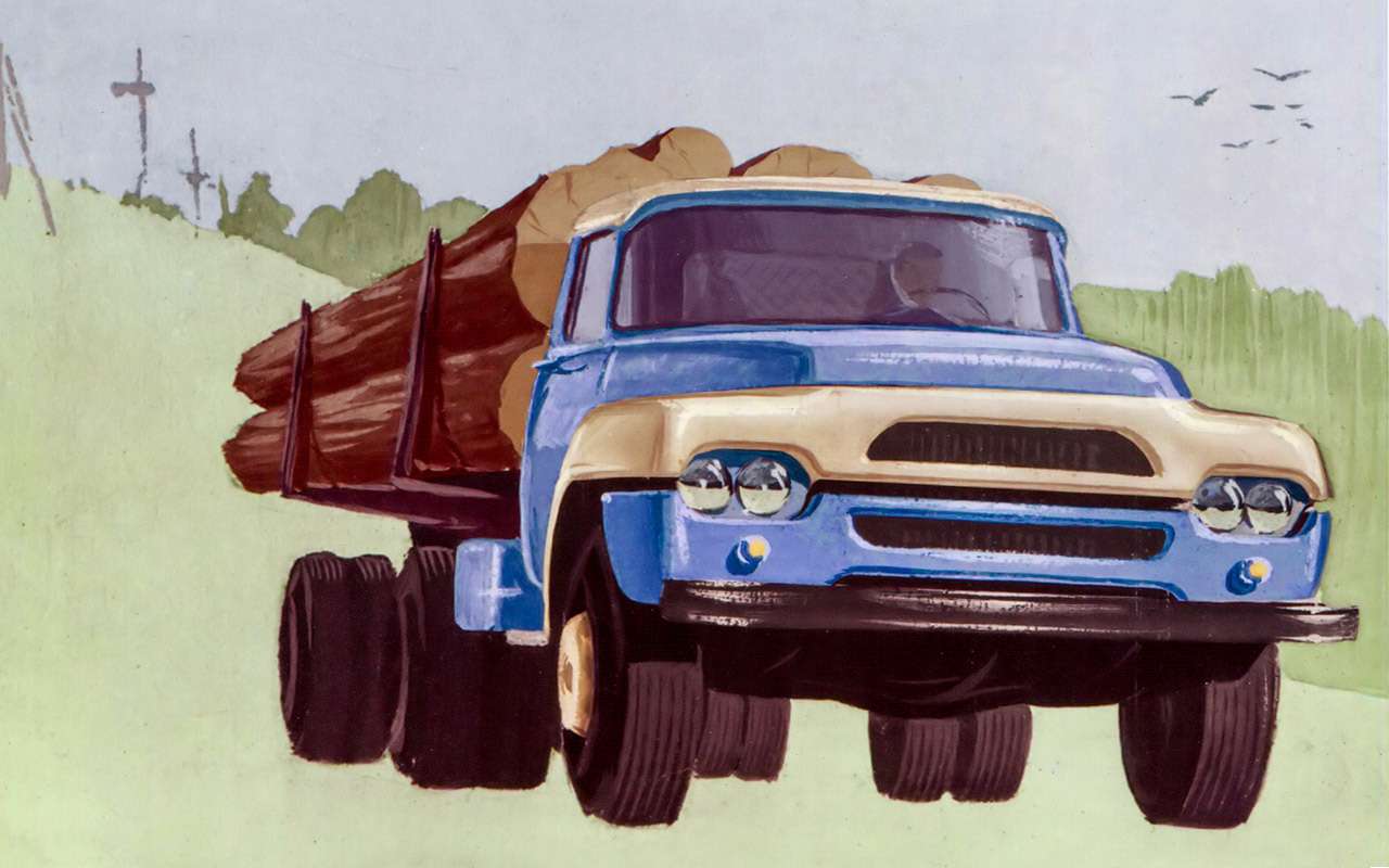 Эскиз Эрика Сабо: фейслифтинг ЗИЛ‑130, 1964 год.