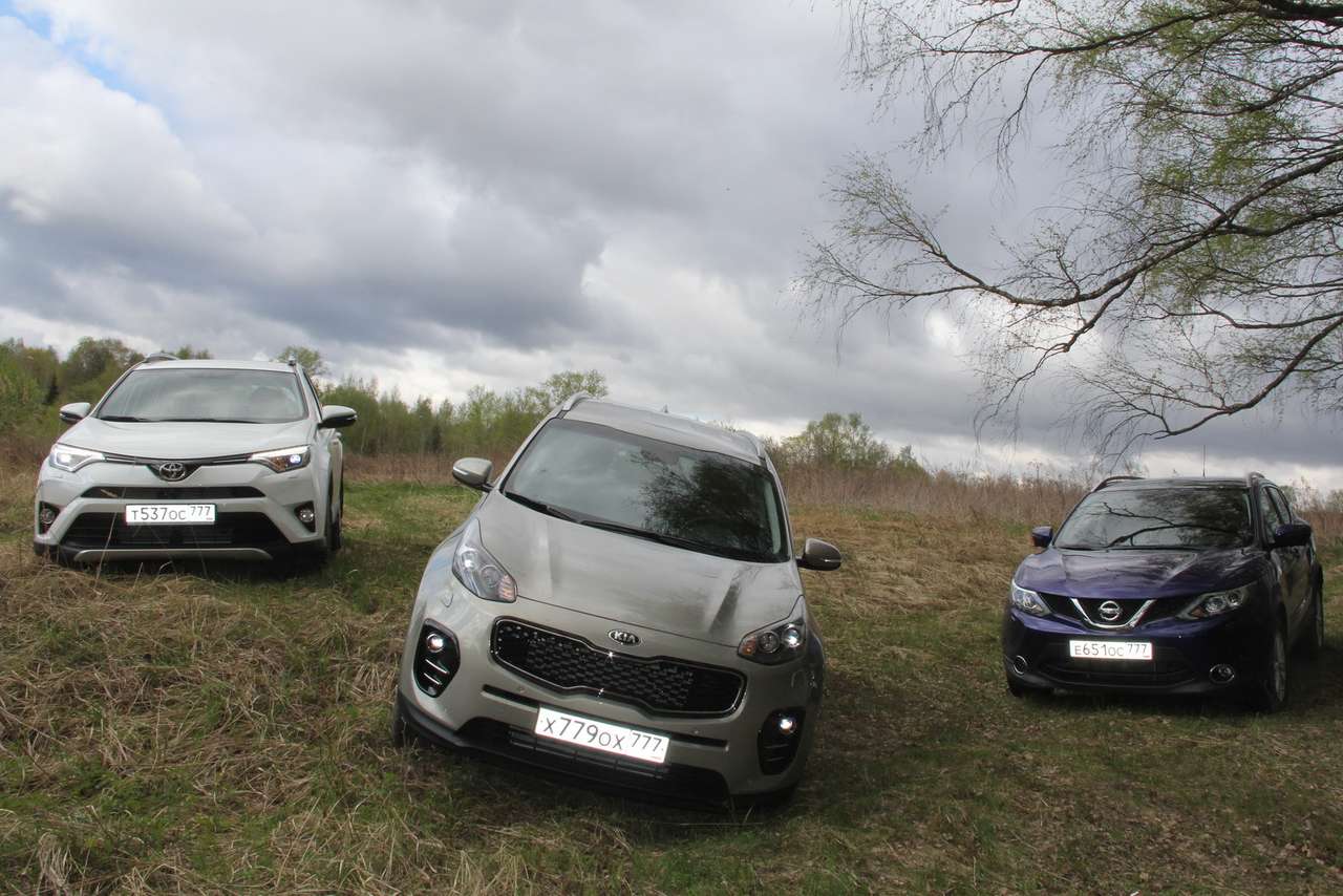Toyota RAV4, Kia Sportage, Nissan Qashqai: трудный выбор