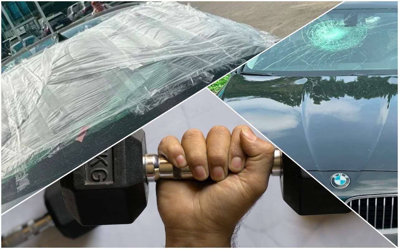 Пьяные москвичи расколотили чужую машину гантелей