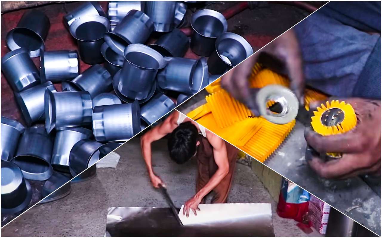 Как делают масляные фильтры в Индии (видео)