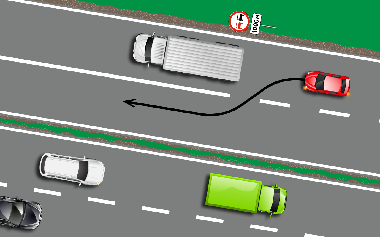Обгон запрещен или все же не совсем? - простой тест на ПДД