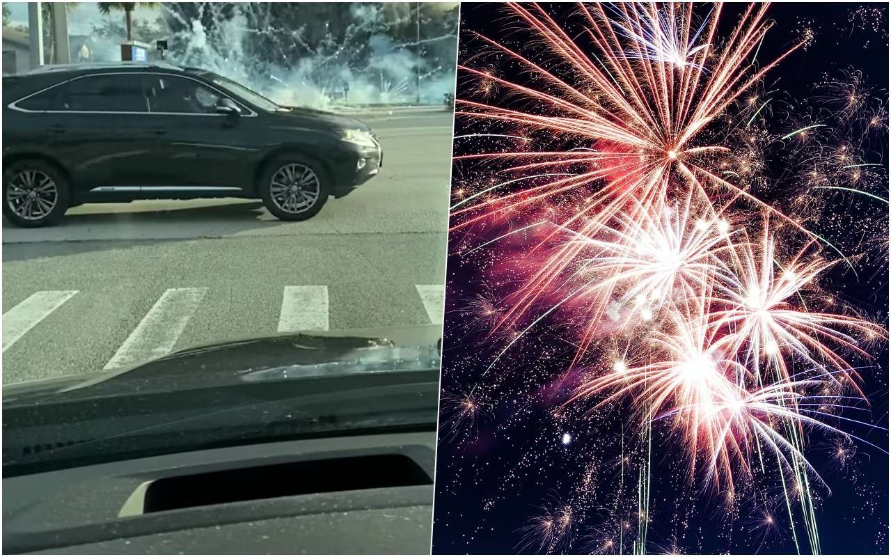 Автомобиль въехал в магазин фейерверков — и вот что вышло